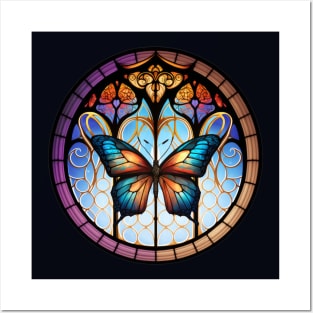 Stained Glass Butterfly Posters and Art